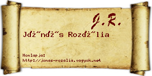 Jónás Rozália névjegykártya